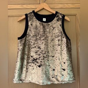 NWT GAP Black and Gold Sequin Tank Top Holiday 2017 / medium